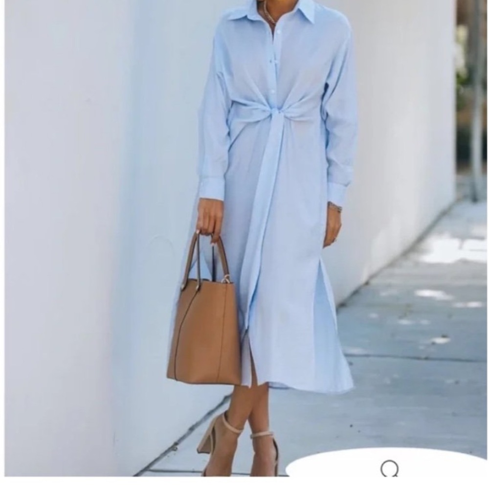 VICI- light blue shirt dress